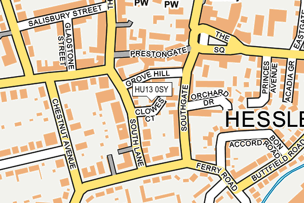 HU13 0SY map - OS OpenMap – Local (Ordnance Survey)