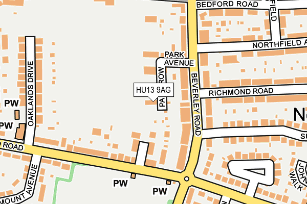 HU13 9AG map - OS OpenMap – Local (Ordnance Survey)