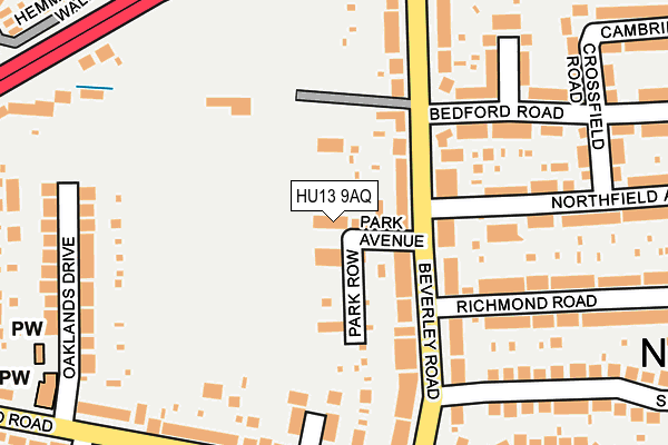 HU13 9AQ map - OS OpenMap – Local (Ordnance Survey)