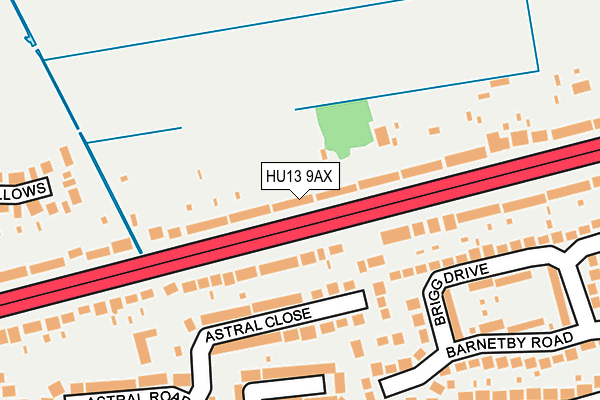 HU13 9AX map - OS OpenMap – Local (Ordnance Survey)