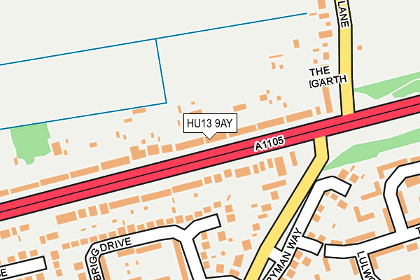 HU13 9AY map - OS OpenMap – Local (Ordnance Survey)