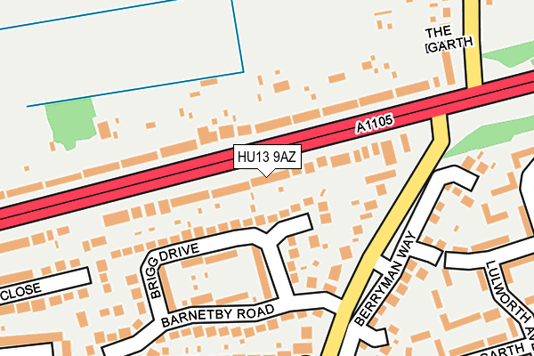 HU13 9AZ map - OS OpenMap – Local (Ordnance Survey)