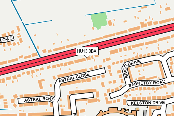 HU13 9BA map - OS OpenMap – Local (Ordnance Survey)