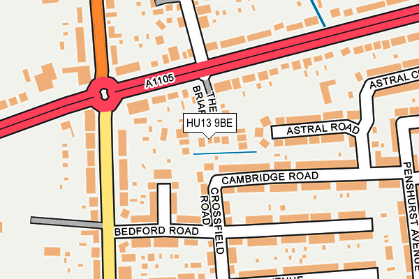 HU13 9BE map - OS OpenMap – Local (Ordnance Survey)