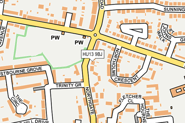 HU13 9BJ map - OS OpenMap – Local (Ordnance Survey)