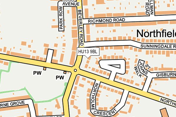 HU13 9BL map - OS OpenMap – Local (Ordnance Survey)