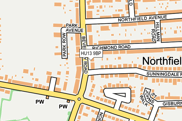 HU13 9BP map - OS OpenMap – Local (Ordnance Survey)