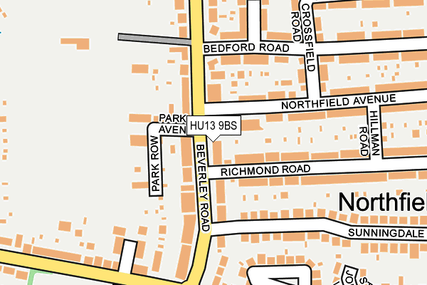 HU13 9BS map - OS OpenMap – Local (Ordnance Survey)