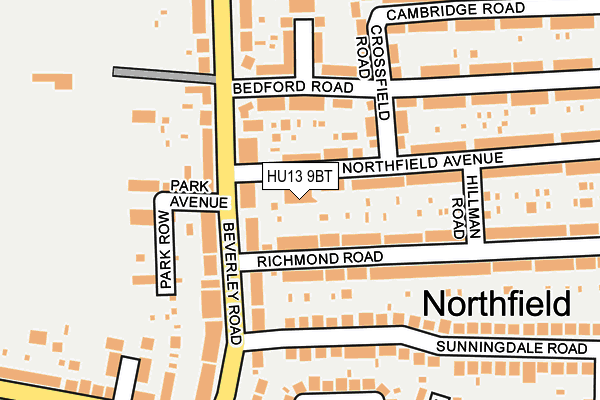 HU13 9BT map - OS OpenMap – Local (Ordnance Survey)