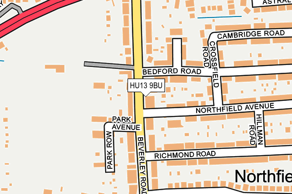 HU13 9BU map - OS OpenMap – Local (Ordnance Survey)