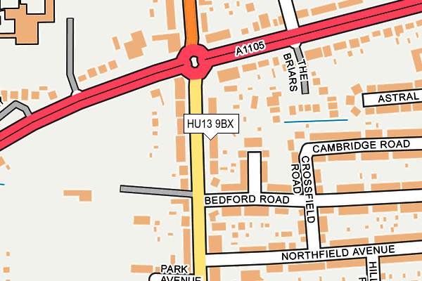 HU13 9BX map - OS OpenMap – Local (Ordnance Survey)