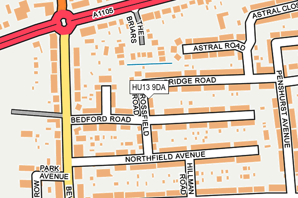 HU13 9DA map - OS OpenMap – Local (Ordnance Survey)