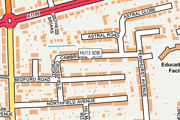 HU13 9DB map - OS OpenMap – Local (Ordnance Survey)