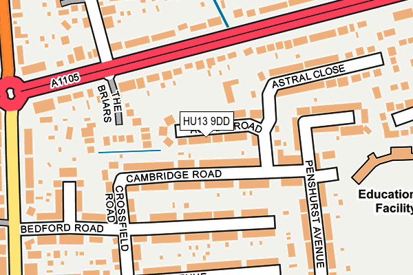 HU13 9DD map - OS OpenMap – Local (Ordnance Survey)