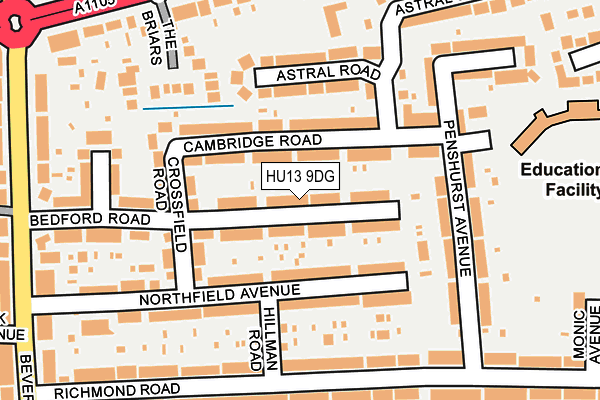 HU13 9DG map - OS OpenMap – Local (Ordnance Survey)