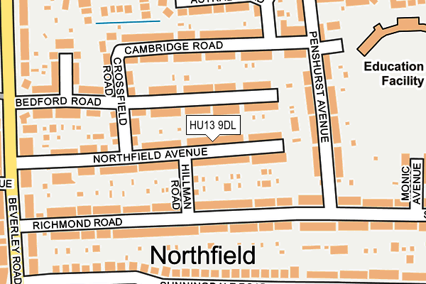 HU13 9DL map - OS OpenMap – Local (Ordnance Survey)