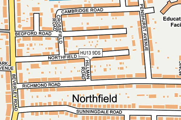 HU13 9DS map - OS OpenMap – Local (Ordnance Survey)