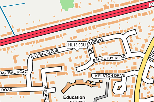 HU13 9DU map - OS OpenMap – Local (Ordnance Survey)