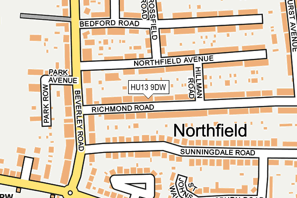 HU13 9DW map - OS OpenMap – Local (Ordnance Survey)