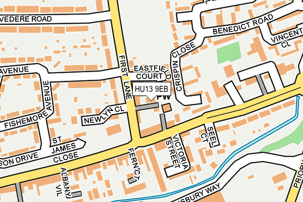 HU13 9EB map - OS OpenMap – Local (Ordnance Survey)