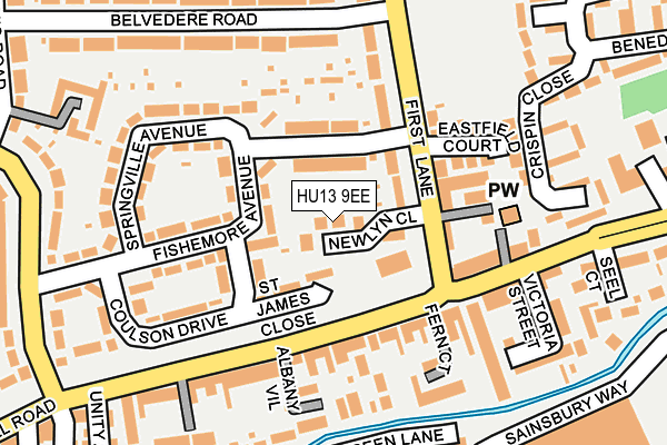 HU13 9EE map - OS OpenMap – Local (Ordnance Survey)