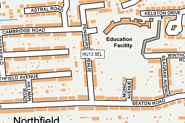 HU13 9EL map - OS OpenMap – Local (Ordnance Survey)