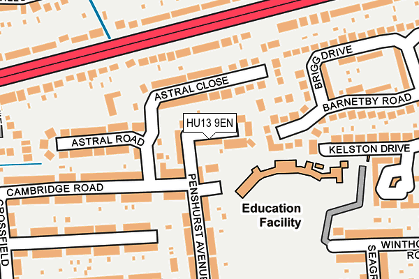 HU13 9EN map - OS OpenMap – Local (Ordnance Survey)