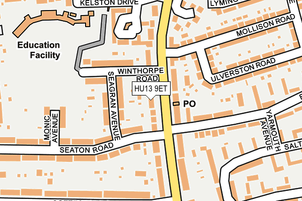 HU13 9ET map - OS OpenMap – Local (Ordnance Survey)