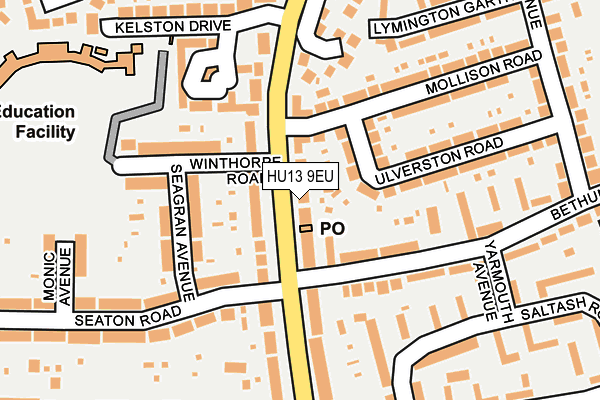HU13 9EU map - OS OpenMap – Local (Ordnance Survey)
