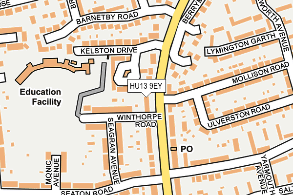 HU13 9EY map - OS OpenMap – Local (Ordnance Survey)