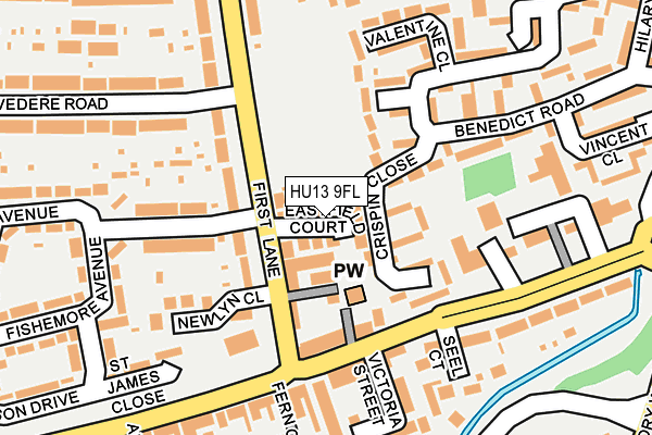 HU13 9FL map - OS OpenMap – Local (Ordnance Survey)