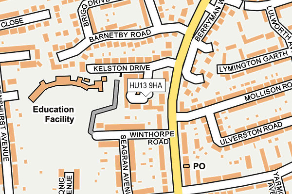 HU13 9HA map - OS OpenMap – Local (Ordnance Survey)