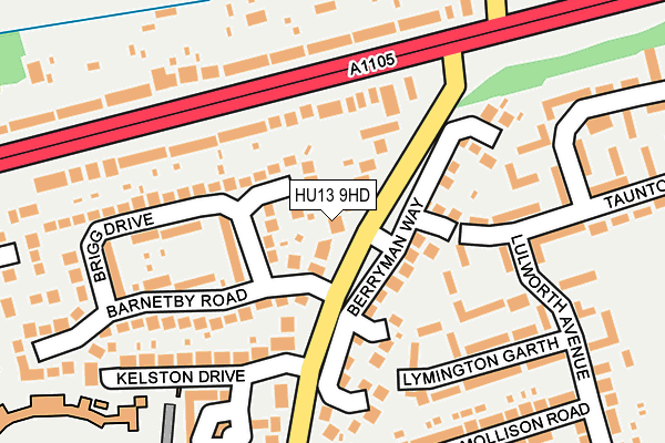 HU13 9HD map - OS OpenMap – Local (Ordnance Survey)