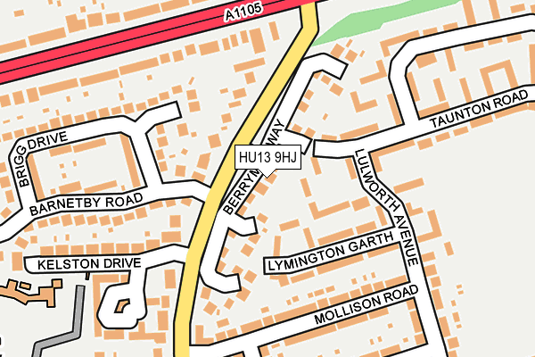 HU13 9HJ map - OS OpenMap – Local (Ordnance Survey)