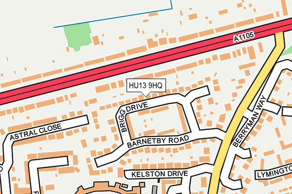 HU13 9HQ map - OS OpenMap – Local (Ordnance Survey)