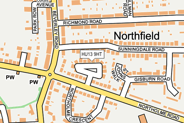 HU13 9HT map - OS OpenMap – Local (Ordnance Survey)