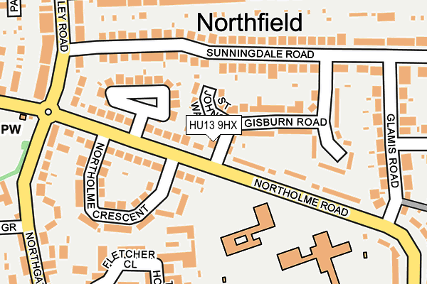 HU13 9HX map - OS OpenMap – Local (Ordnance Survey)