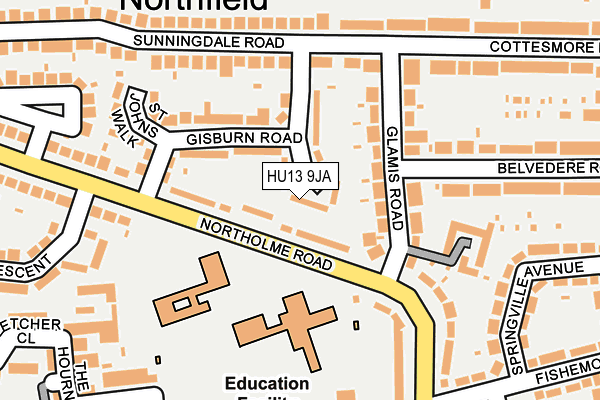 HU13 9JA map - OS OpenMap – Local (Ordnance Survey)