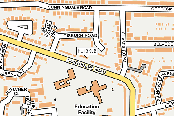 HU13 9JB map - OS OpenMap – Local (Ordnance Survey)