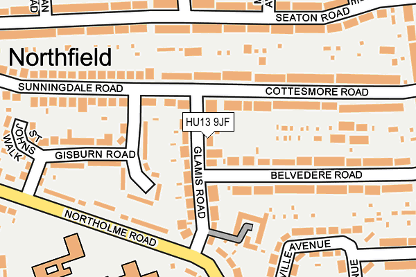 HU13 9JF map - OS OpenMap – Local (Ordnance Survey)