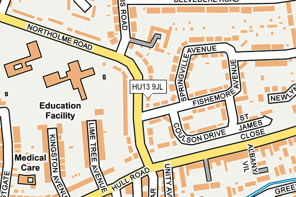 HU13 9JL map - OS OpenMap – Local (Ordnance Survey)