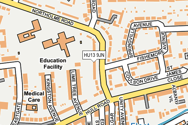 HU13 9JN map - OS OpenMap – Local (Ordnance Survey)