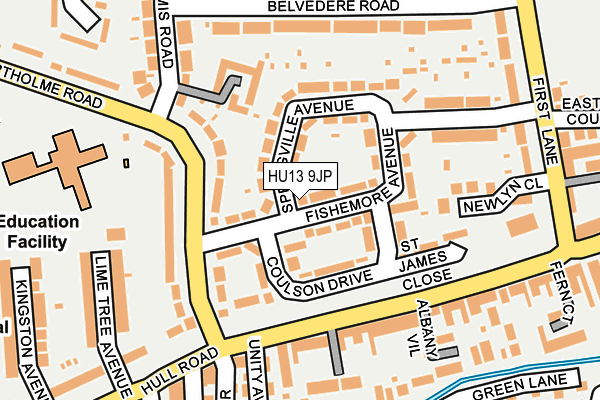 HU13 9JP map - OS OpenMap – Local (Ordnance Survey)