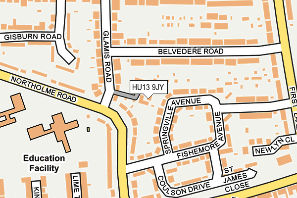 HU13 9JY map - OS OpenMap – Local (Ordnance Survey)