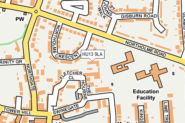 HU13 9LA map - OS OpenMap – Local (Ordnance Survey)