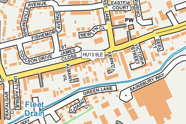 HU13 9LE map - OS OpenMap – Local (Ordnance Survey)