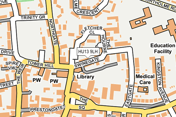 HU13 9LH map - OS OpenMap – Local (Ordnance Survey)