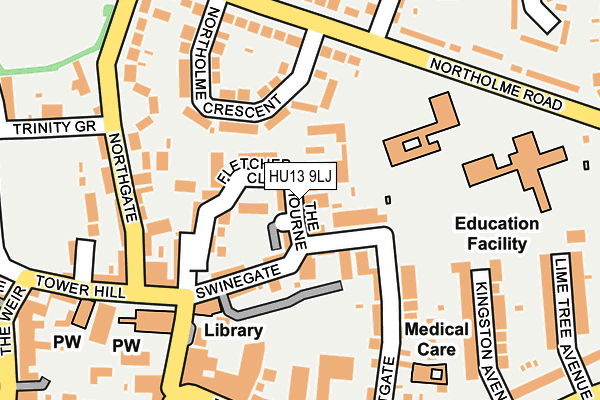 HU13 9LJ map - OS OpenMap – Local (Ordnance Survey)