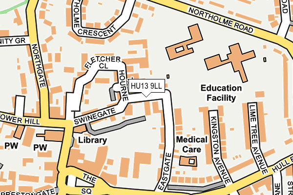 HU13 9LL map - OS OpenMap – Local (Ordnance Survey)