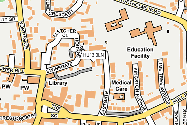 HU13 9LN map - OS OpenMap – Local (Ordnance Survey)